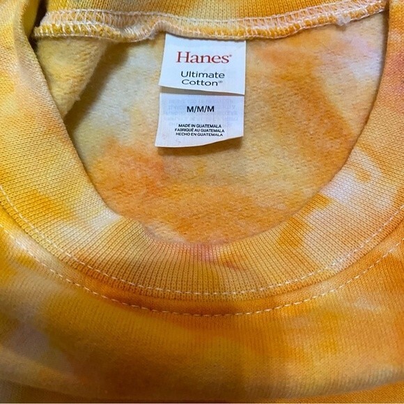 NEW Orange and Black Unisex Tie Dye Crewneck - Picture 3 of 4